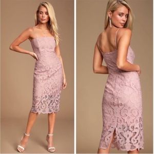 NWT Bardot midi dress rose lina lace